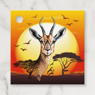 Étiquettes Cadeau Gazelle Antelope africaine animal sauvage