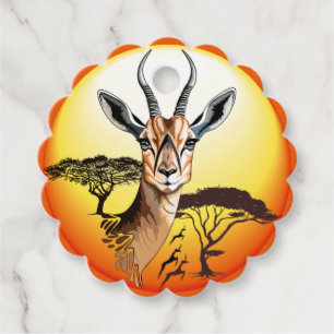 Étiquettes Cadeau Gazelle Antelope africaine animal sauvage