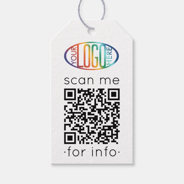 Étiquettes-cadeau Générateur de code QR & Logo d'entreprise Moderne  (Devant)