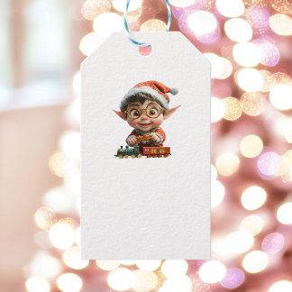 Étiquettes-cadeau Génie Baby Christmas Elf White Cadeau Tags