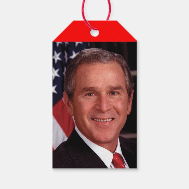 Étiquettes-cadeau George Bush 43ème photo du président américain (Devant)