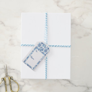 Étiquettes-cadeau Gift Tag Floral Blue logo.