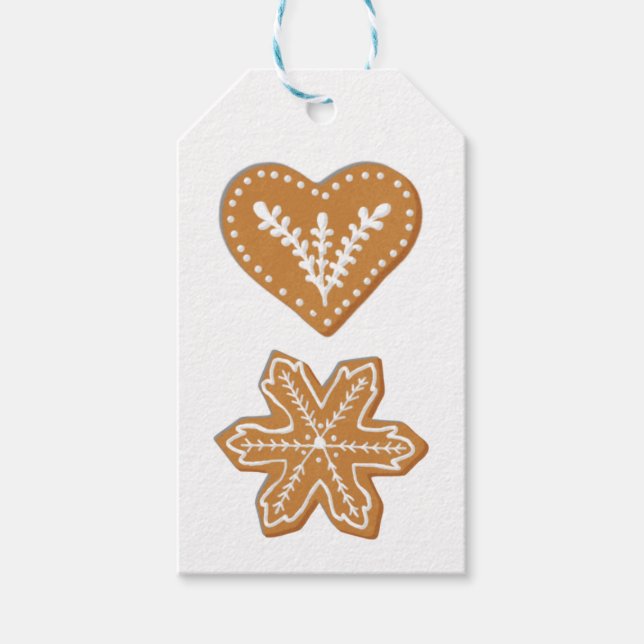 Étiquettes-cadeau Gingerbread Cookie - choisissez votre propre arriè (Devant)
