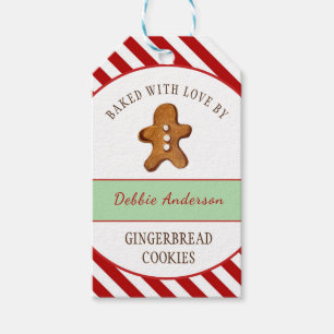 Étiquettes-cadeau Gingerbread cookie man de vacances