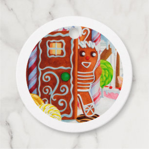Étiquettes Cadeau GINGERBREAD MAN Round Cadeaux Tags