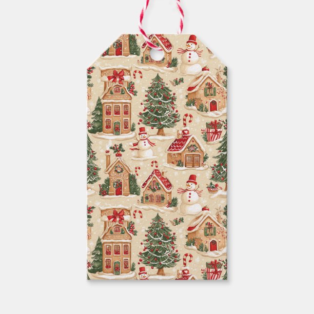 Étiquettes-cadeau Gingerbread Village  (Devant)