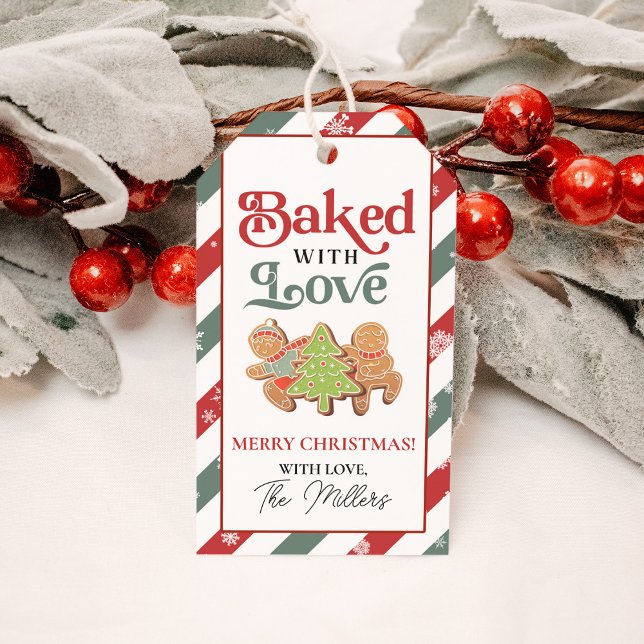 Étiquettes-cadeau Gingerpain de Noël biscuit avec amour (Créateur téléchargé)