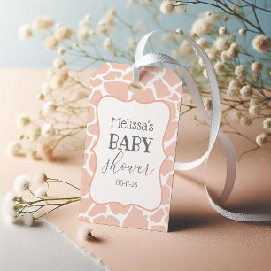 Étiquettes-cadeau Girafe Bébé Fille Rose