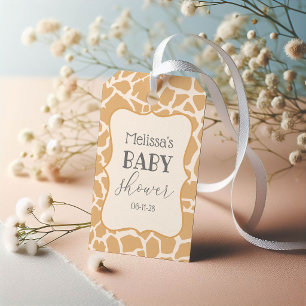 Étiquettes-cadeau Girafe Bébé Garçon Brun