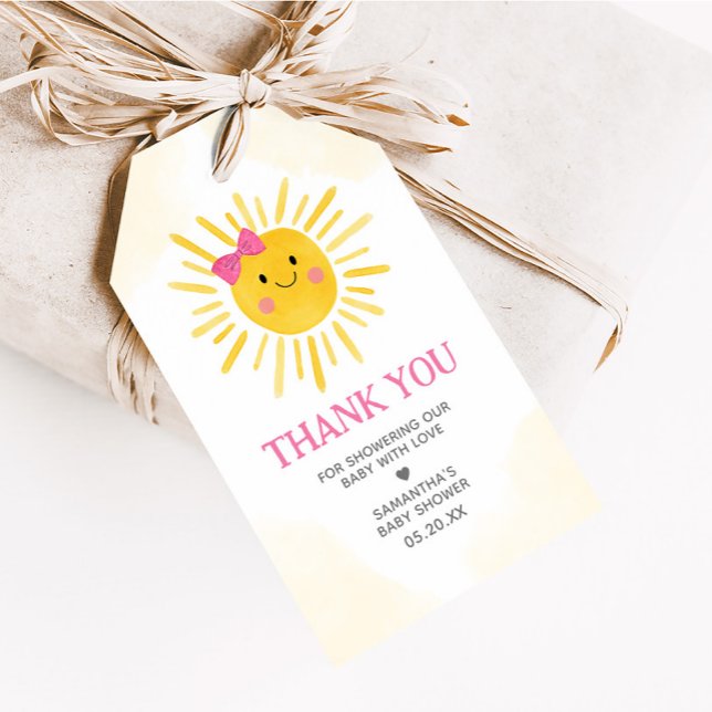 Étiquettes-cadeau Girl A Little Ray of Sunshine Favoriser les étique (Girl A Little Ray of Sunshine Baby Shower Favor Tags)