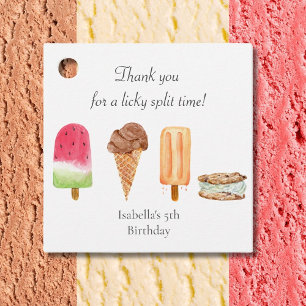 Étiquettes Cadeau Glace à l'eau et sucettes de glace d'anniversaire 