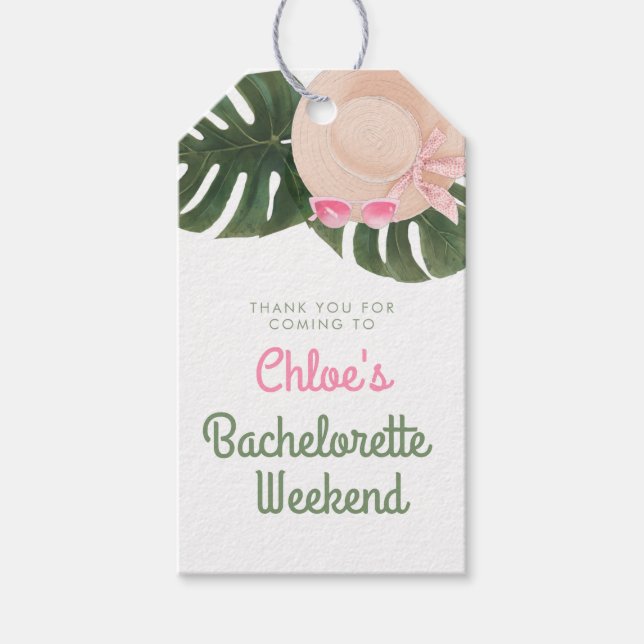 Étiquettes-cadeau Glam d'été rose | Merci Bachelorette (Devant)