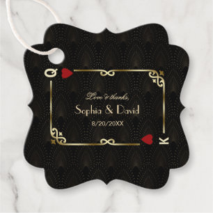 Étiquettes Cadeau Glam Gatsby Casino Las Vegas Mariage de poker