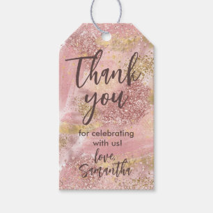 Étiquettes-cadeau Glam Parti Spa Faux Parties scintillant Merci Favo