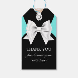 Étiquettes-cadeau Glam Turquoise Elegant Tiffany Baby shower Favoris