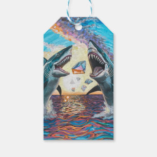 Étiquettes-cadeau Glamour Chomp-Shark Dressage pour les gemmes brill