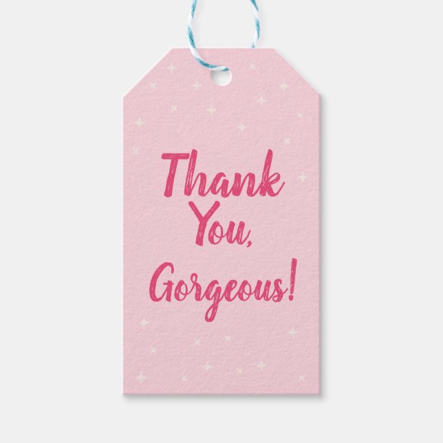 Étiquettes-cadeau Glamour de maquillage rose Fille Anniversaire (Devant)