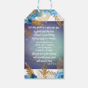 Étiquettes-cadeau Gloire à Dieu Luc Bible Versets Noël