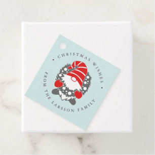 Étiquettes Cadeau Gnome amusant avec la Monnaie de Noël Festive Garl
