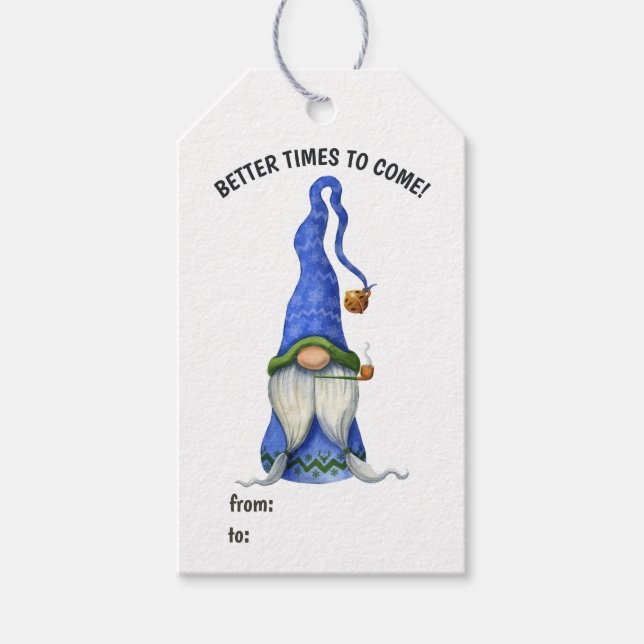 Étiquettes-cadeau Gnome de Noël nordique mignonne (Devant)