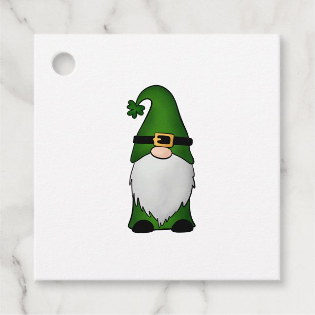 Étiquettes Cadeau Gnome irlandais mignon (Devant)