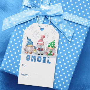 Étiquettes-cadeau Gnomes de Noël GNOEL Snowflakes à partir de