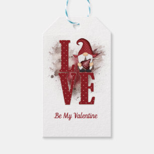 Étiquettes-cadeau Gnomes Red Love Cute Valentine's day