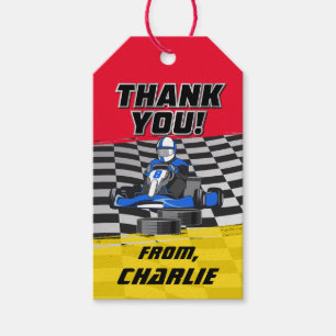 Étiquettes-cadeau Go Kart Racing Car Anniversaire