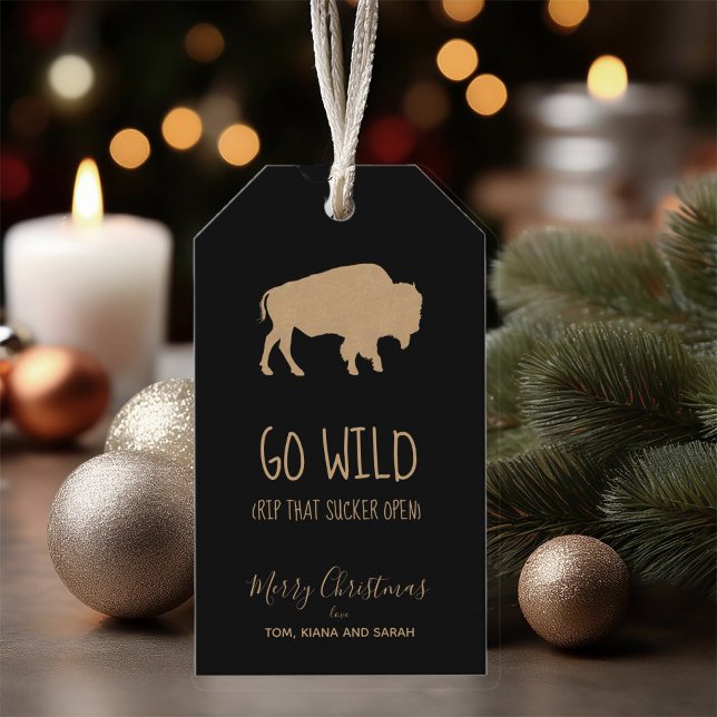 Étiquettes-cadeau Go Wild Buffalo Kraft Paper ID602 (Créateur téléchargé)