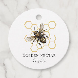 Étiquettes Cadeau Gold Bee Honeycomb Honeybee Beekeeper Apier Prix
