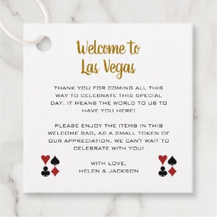 Étiquettes Cadeau Gold Bienvenue à Las Vegas Welcome Basket Mariage