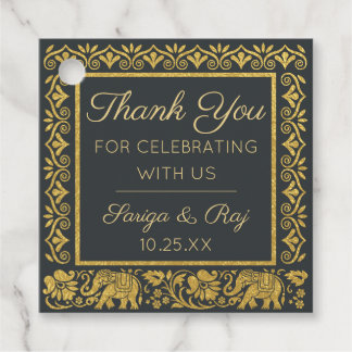 Étiquettes Cadeau Gold Elephant & Lotus Mariage Retour Cadeau Favori