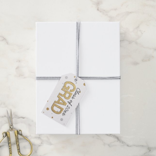 Étiquettes-cadeau Gold Foil Parties scintillant Confetti Graduation  (Avec de la ficelle)