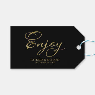 Étiquettes-cadeau Gold Foil Script Enjoy Wedding Favor Tags