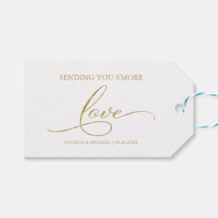 Étiquettes-cadeau Gold Foil Script S'more Love Favoriser Tags