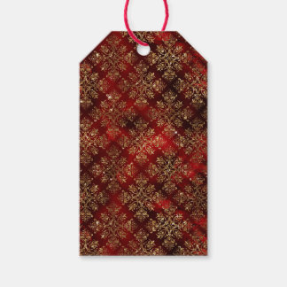 Étiquettes-cadeau Gold Holiday Sparkle Elegant Damask