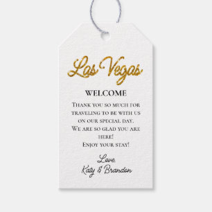 Étiquettes-cadeau Gold Las Vegas Sparkles Mariage Welcome