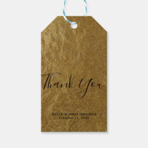 Étiquettes-cadeau Gold Leaf Foil Look Moderne élégant mariage Faveur