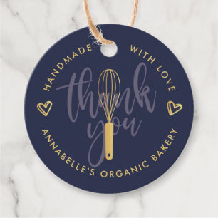 Étiquettes Cadeau Gold Whisk Bakery Merci QR Code