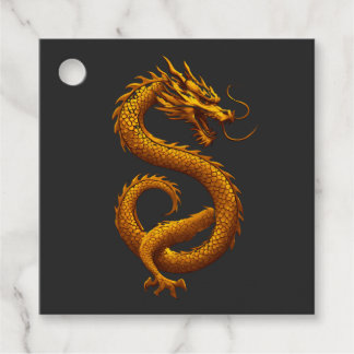Étiquettes Cadeau Golden Dragon