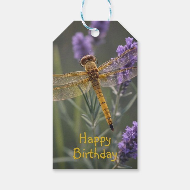 Étiquettes-cadeau Golden Dragonfly (Devant)