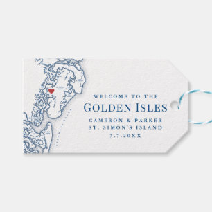 Étiquettes-cadeau Golden Isles of Georgia Carte Mariage élégant