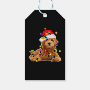 Étiquettes-cadeau Goldendoodle Christmas Père Noël