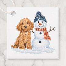 Goldendoodle d'hiver Chien Bonhomme de neige migno