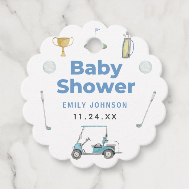 Étiquettes Cadeau Golf Boy Baby shower (Devant)