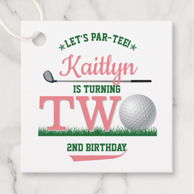 Étiquettes Cadeau Golf PAR-TEE 2e anniversaire (Devant)