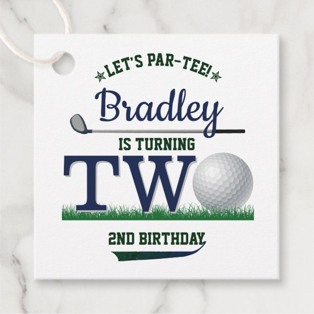Étiquettes Cadeau Golf PAR-TEE 2e anniversaire (Devant)