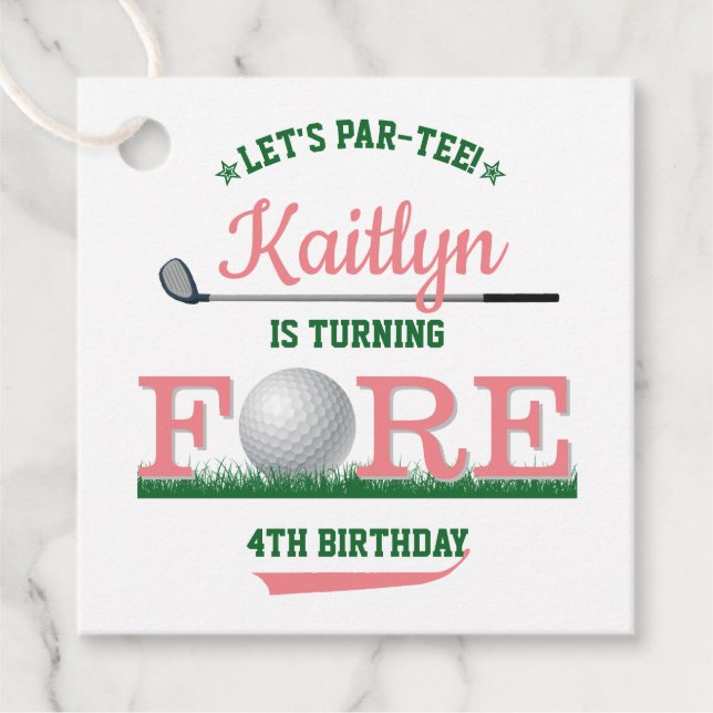 Étiquettes Cadeau Golf PAR-TEE 4e anniversaire (Devant)
