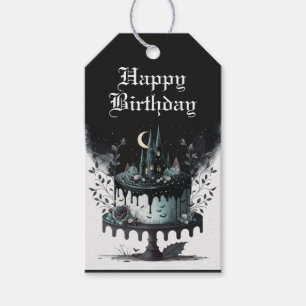 Étiquettes-cadeau Goth Birthday Tags cadeaux - Castle Birthday Cake