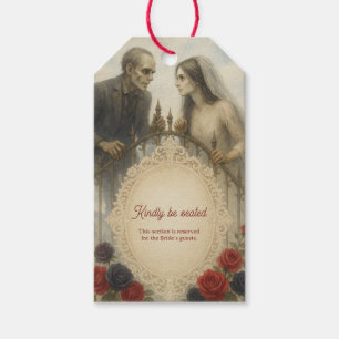Étiquettes-cadeau Goth Couple Zombie Mariage d'Halloween